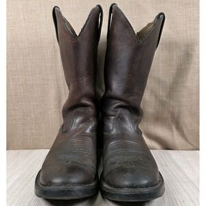 Durango Men 7D Leather Pull On Western Cowboy Work Boots Vibram Suspension Soles